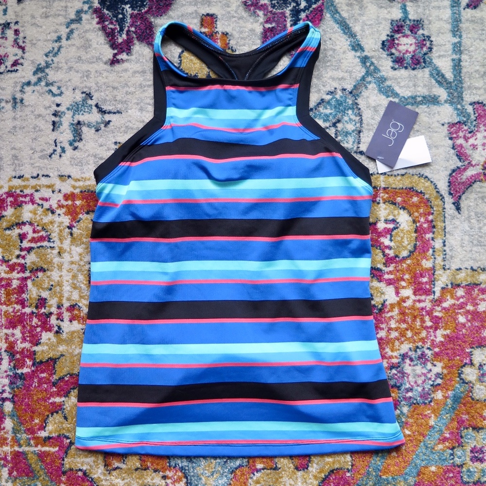 Jag Striped Racerback Tankini